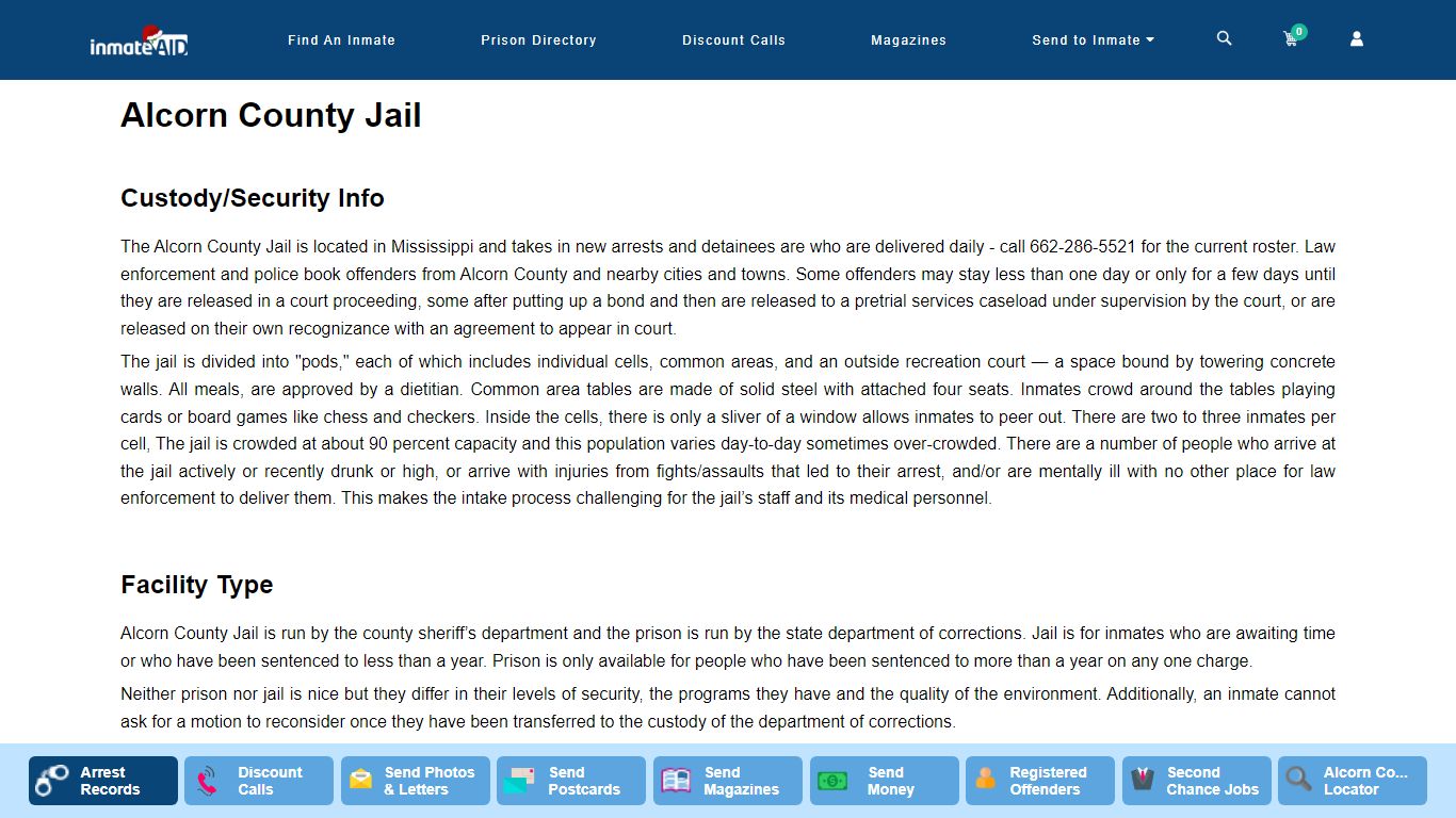 Alcorn County Jail - InmateAid